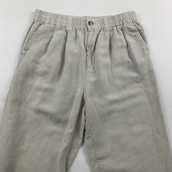 Madewell Flax Linen Blend Relaxed Track Trouser Ankle Pant S - Picture 2 of 7